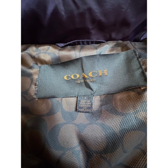 Coach Down Puffer Jacket Signature Lined Size Small - Picture 4 of 13